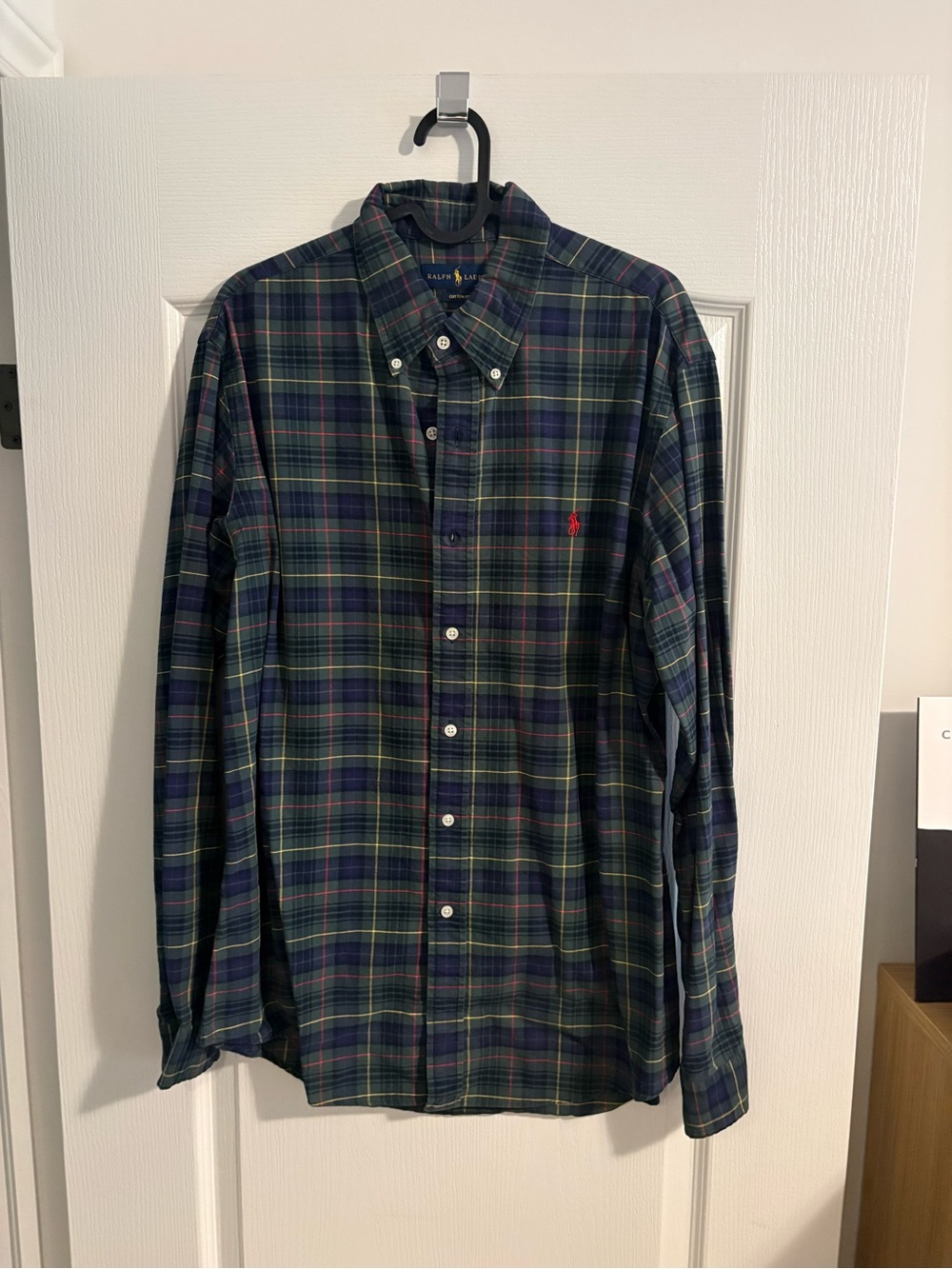 Polo by Ralph Lauren Navy and Green Plaid Button-Down Shirt